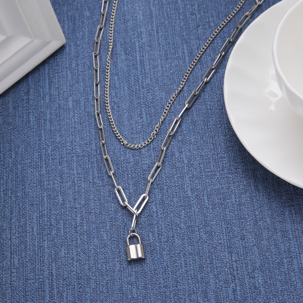 Unift Aesthetic Padlock Pendan - огляд і ціна Layered Pendant Necklace Aesthetic