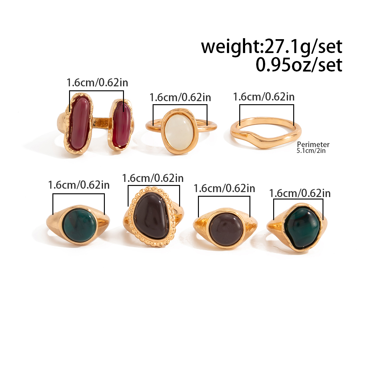 IngeSight.Z 7Pcs/Set Punk Tren - огляд і ціна Vintage Punk Knuckle Rings Set
