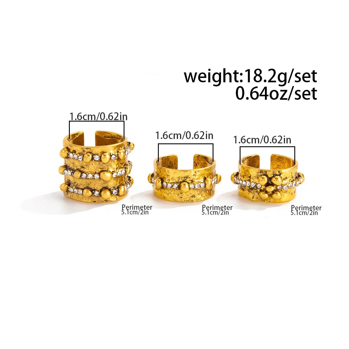 Ingemark 3Pcs Vintage Inlay Rh - огляд і ціна Vintage Punk Knuckle Rings Set