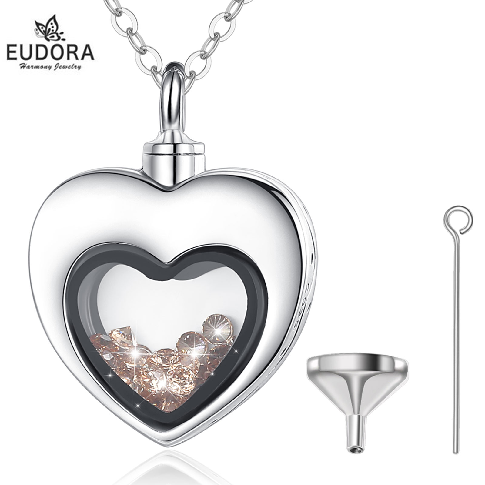 Eudora Sterling Silver Heart L - огляд і ціна Heart Locket Necklace Photo
