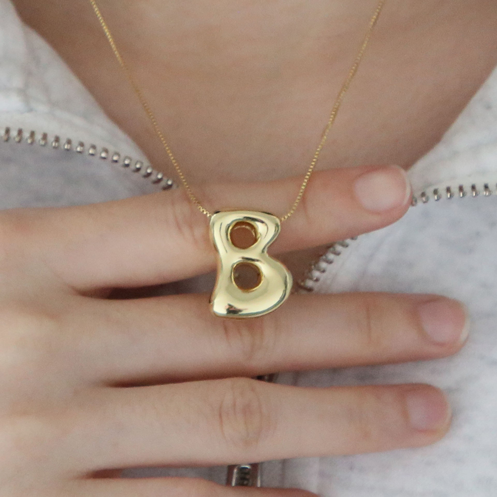 Creative A-Z Balloon Bubble Le - огляд і ціна Initial Letter Necklace 18K Gold