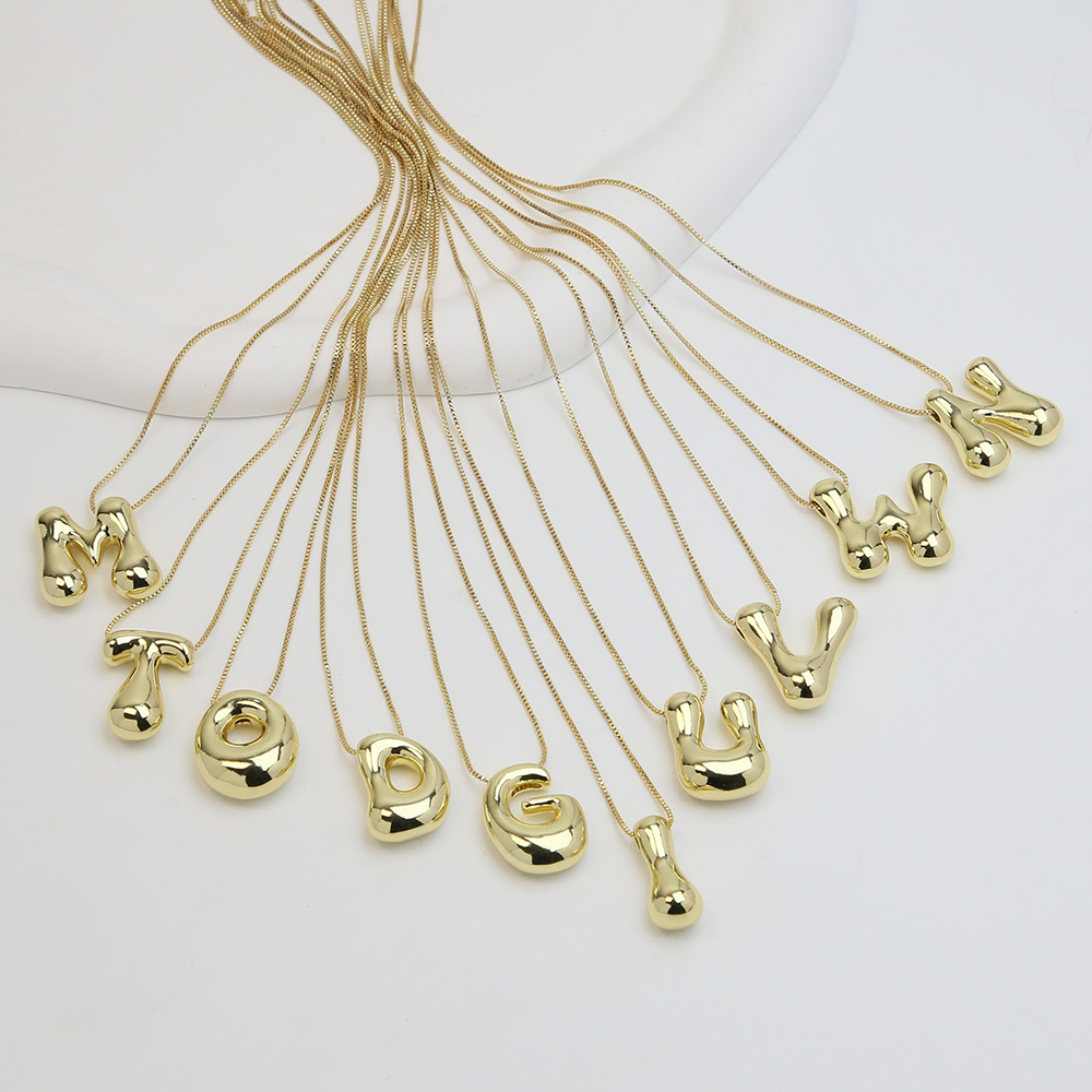 Creative A-Z Balloon Bubble Le - огляд і ціна Initial Letter Necklace 18K Gold