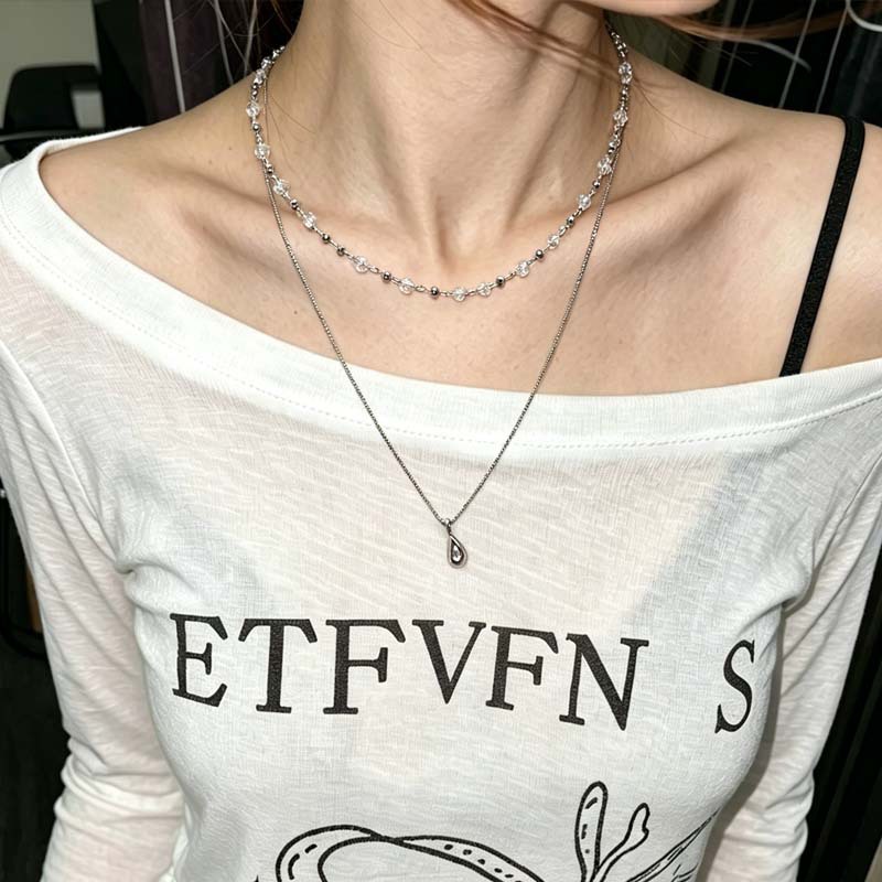 New Fashion Water Droplet Pend - огляд і ціна Layered Pendant Necklace Aesthetic