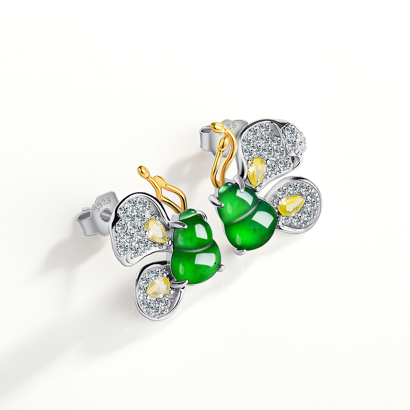 Green Burmese Jadeite Butterfl - огляд і ціна Earrings