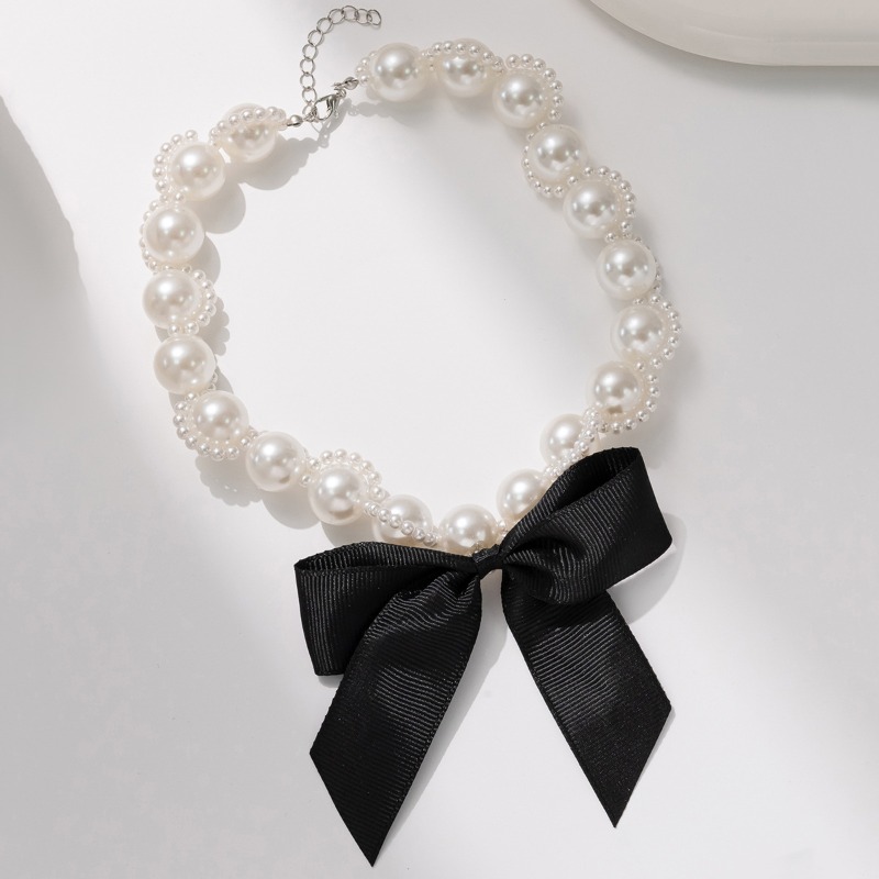 Faux Pearl Ribbon Choker Neckl - огляд і ціна Pearl Choker Necklace Vintage