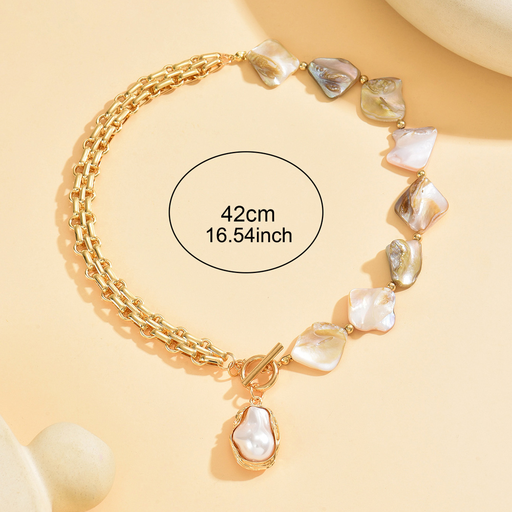 Vintage Boho Irregular Shell B - огляд і ціна Pearl Choker Necklace Vintage