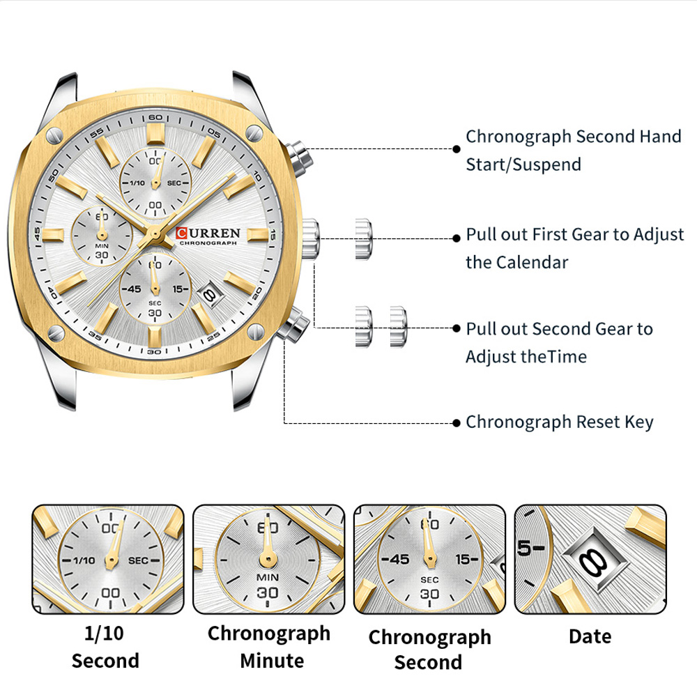 CURREN Modern Men's 42mm Sport - огляд і ціна Watch Accessories