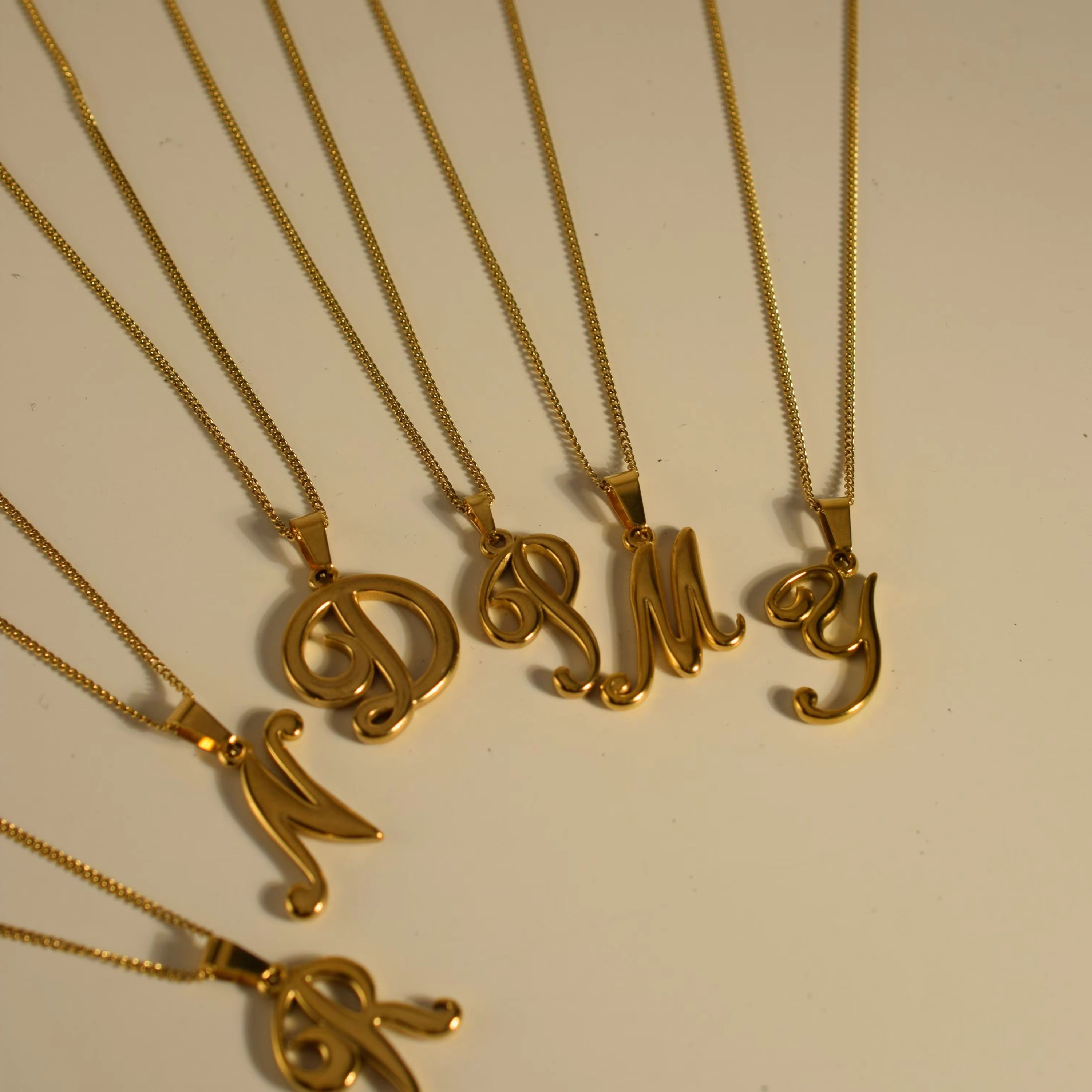 18k Gold Stainless Steel Vinta - огляд і ціна Initial Letter Necklace 18K Gold