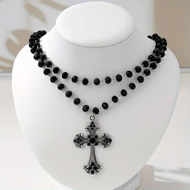 Y2K Grunge Gothic Layered Cros - огляд і ціна Layered Pendant Necklace Aesthetic