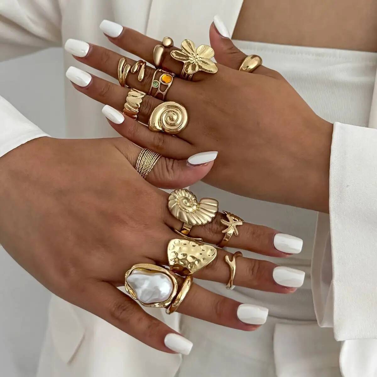 IngeSight.Z 14 Pcs/Set Hip Hop - огляд і ціна Vintage Punk Knuckle Rings Set