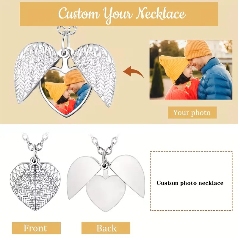 Custom Photo Heart Locket Neck - огляд і ціна Heart Locket Necklace Photo
