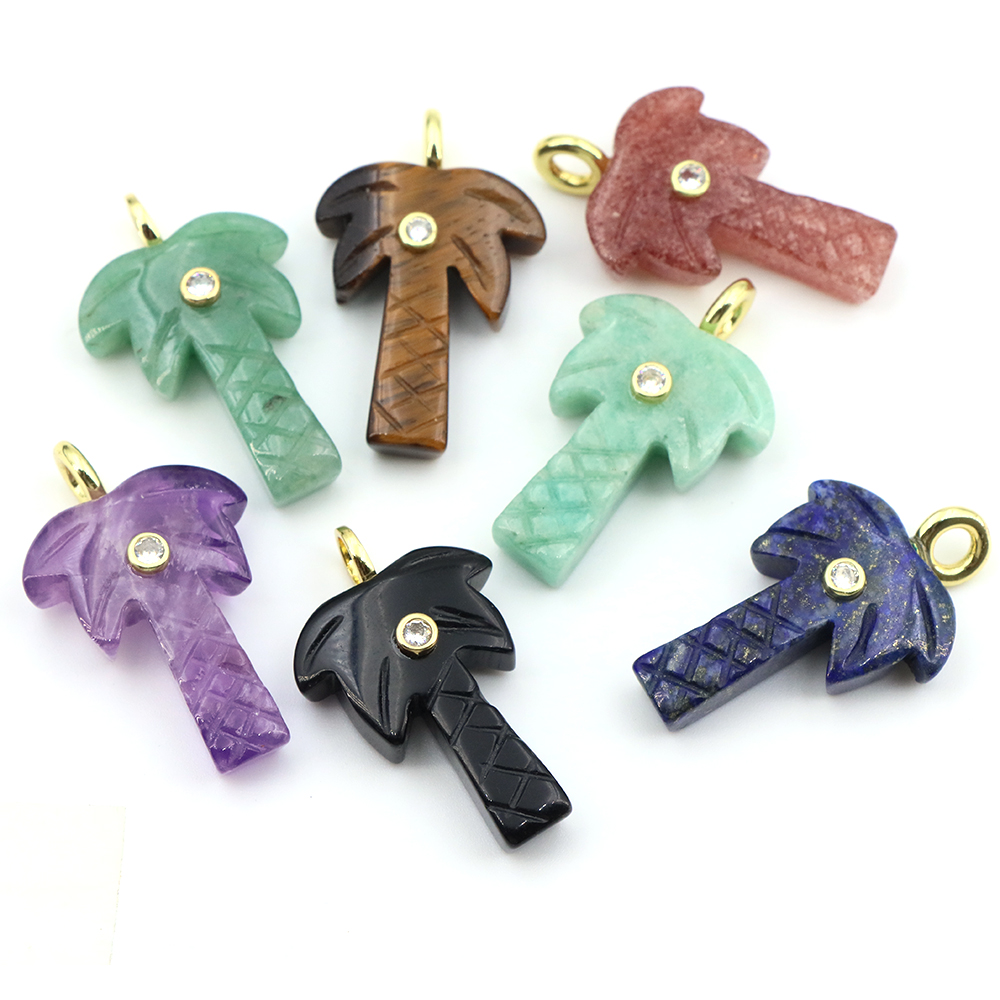 30mm Natural Stone Coconut Tre - огляд і ціна Crystal Pendant Necklace Natural Stone