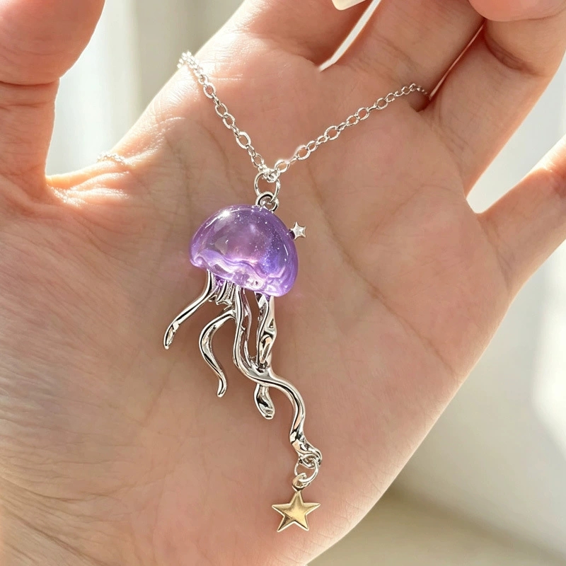 Cute Purple Jellyfish Ocean St - огляд і ціна Layered Pendant Necklace Aesthetic