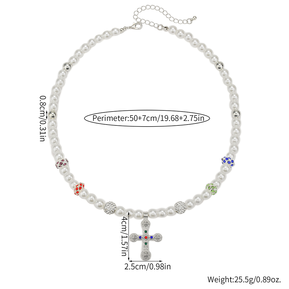 Steampunk Colorful Crystal Cro - огляд і ціна Pearl Choker Necklace Vintage