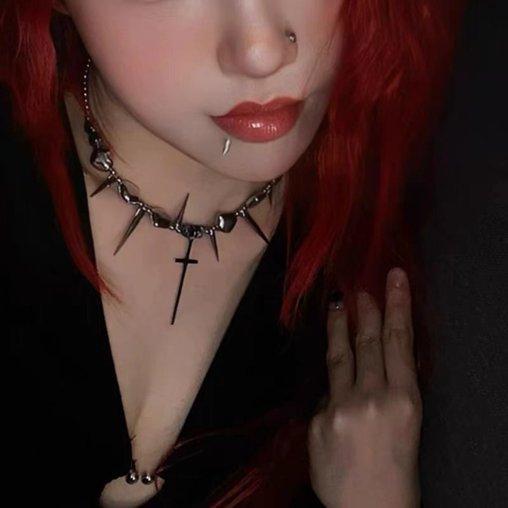 Y2k Subculture Spike Cross Riv - огляд і ціна Goth Punk Spike Choker