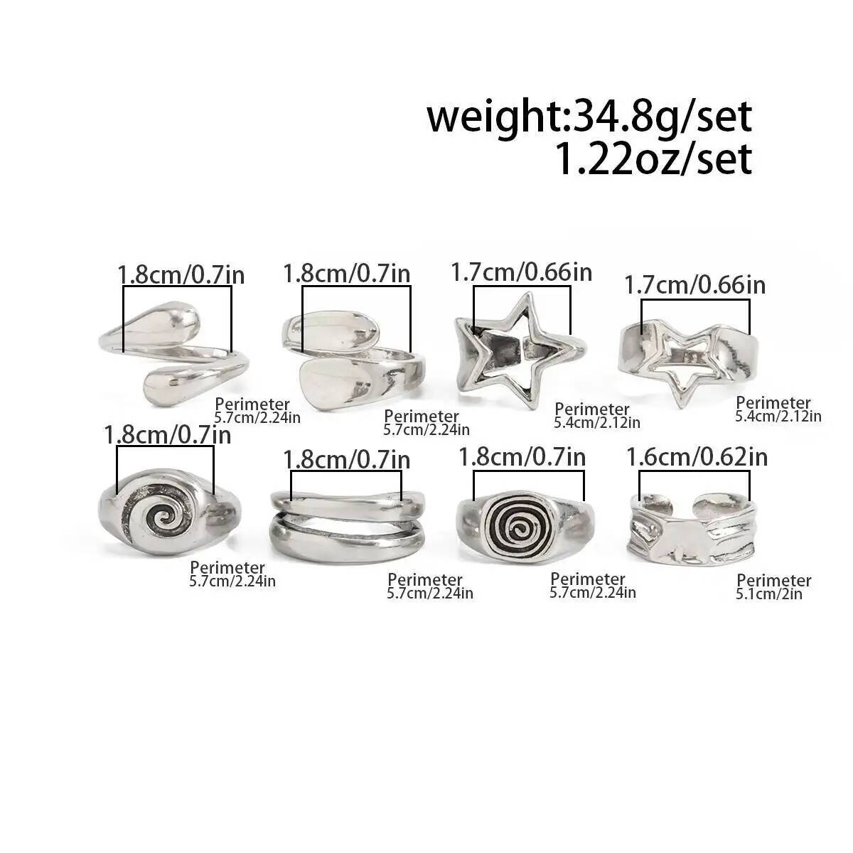 Ingemark 8 Pcs/Set Gothic Pent - огляд і ціна Vintage Punk Knuckle Rings Set