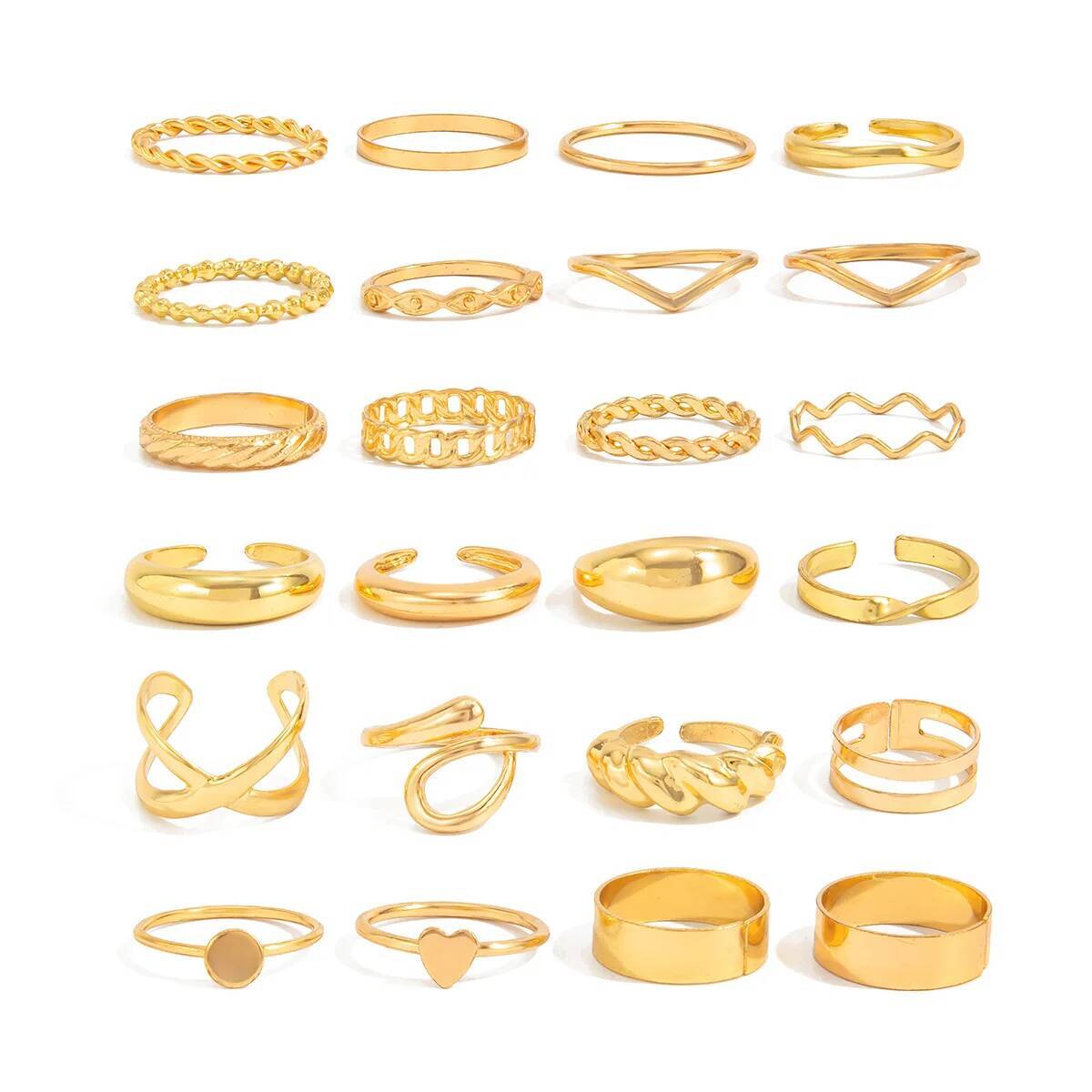 SHIXIN 24Pcs/Set Trendy Irregu - огляд і ціна Vintage Punk Knuckle Rings Set
