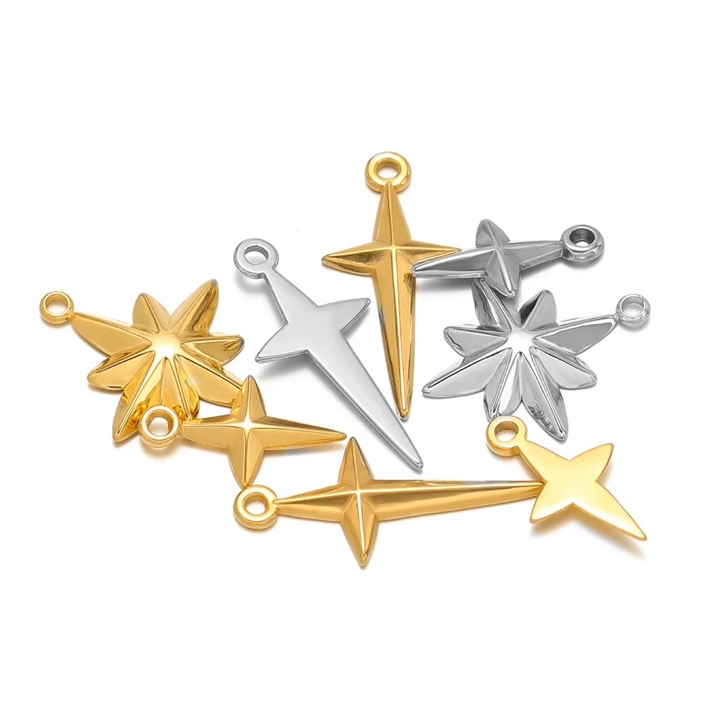 5pcs High Quality Stainless St - огляд і ціна Cross Pendant Necklace Gold